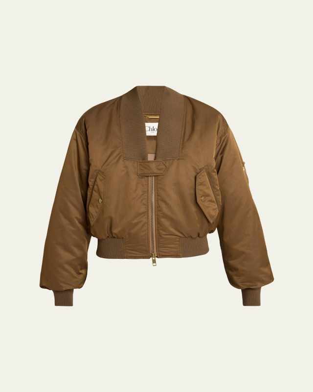 V-Neck Bomber Jacket